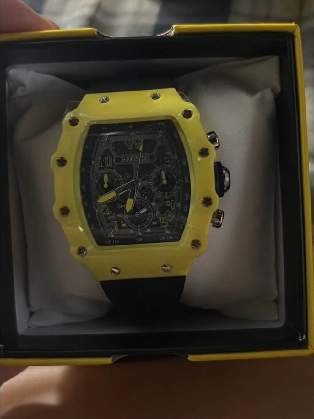 Yellow Bezel Men's Chronograph Watch